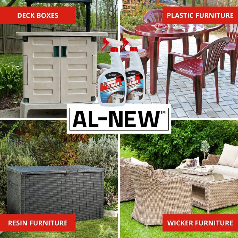 AL-NEW OUTDOOR CLEANER | Versatile Outdoor Cleaner for Deck Boxes, Plastic Outdoor Furniture, & More | Pack of 2 (32 oz.) - Image 2